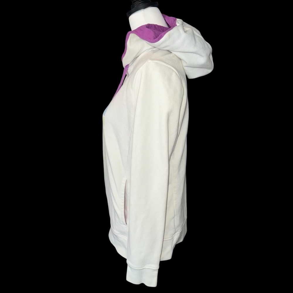 The North Face Women's White and Purple Hoodie sweatshirt sz Medium - Picture 3 of 12